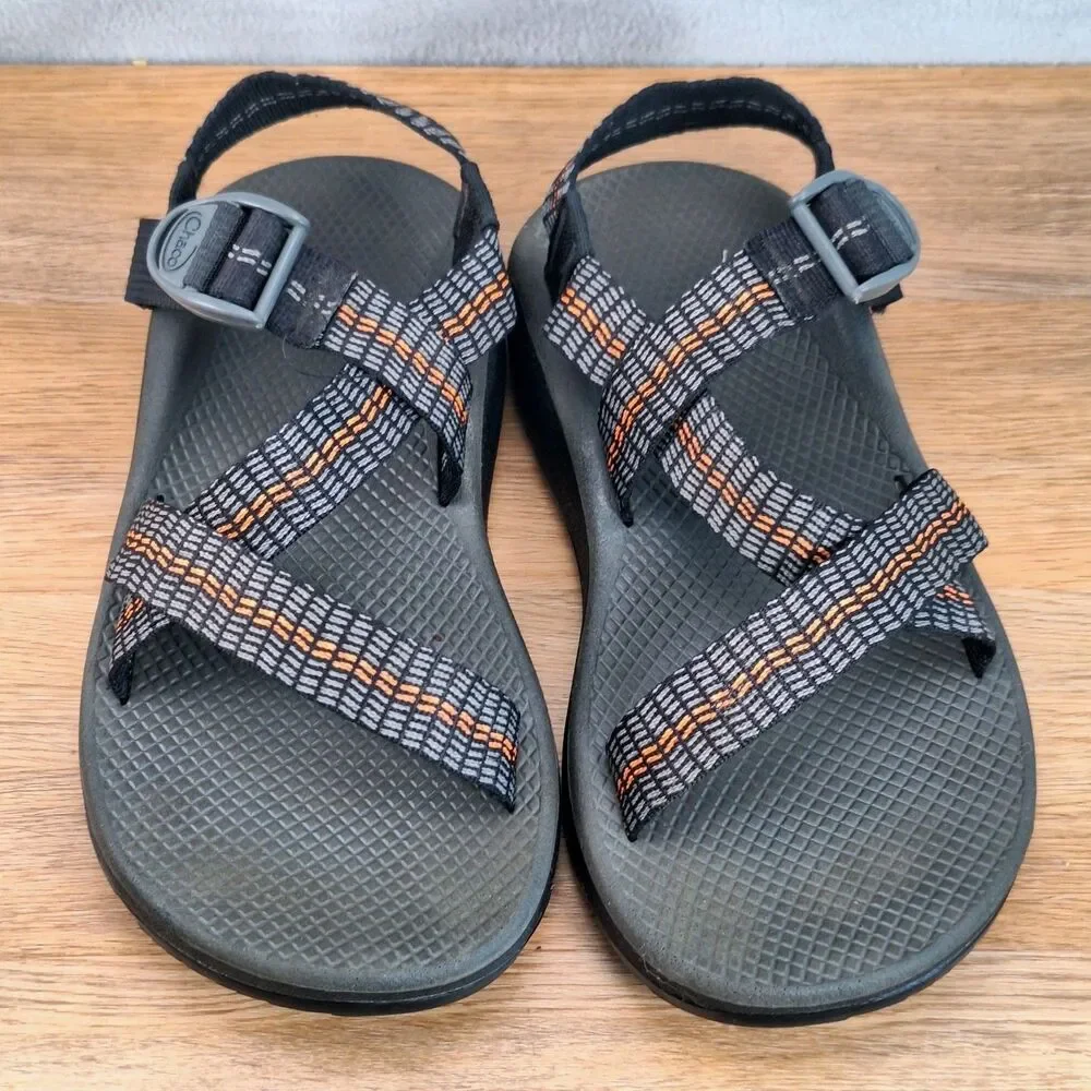 Chaco Z/Cloud Men's 8 Sport Sandals Traffic Orange Gray Webbing Adjustable